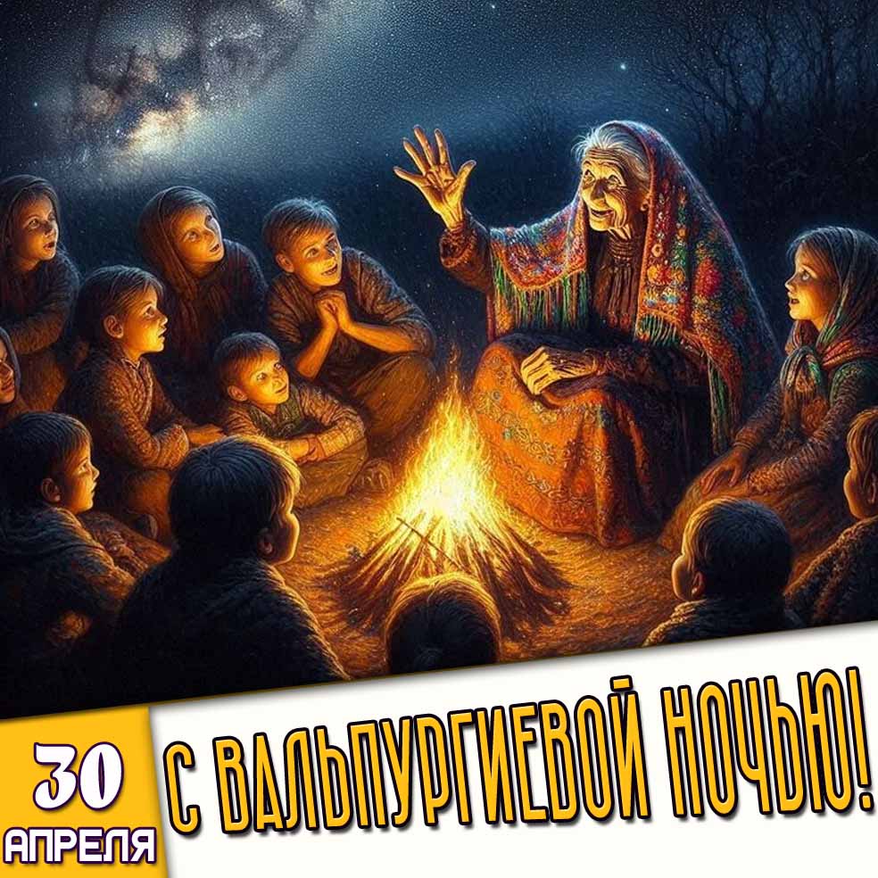 Открытка 30 апреля - С Вальпургиевой ночью!