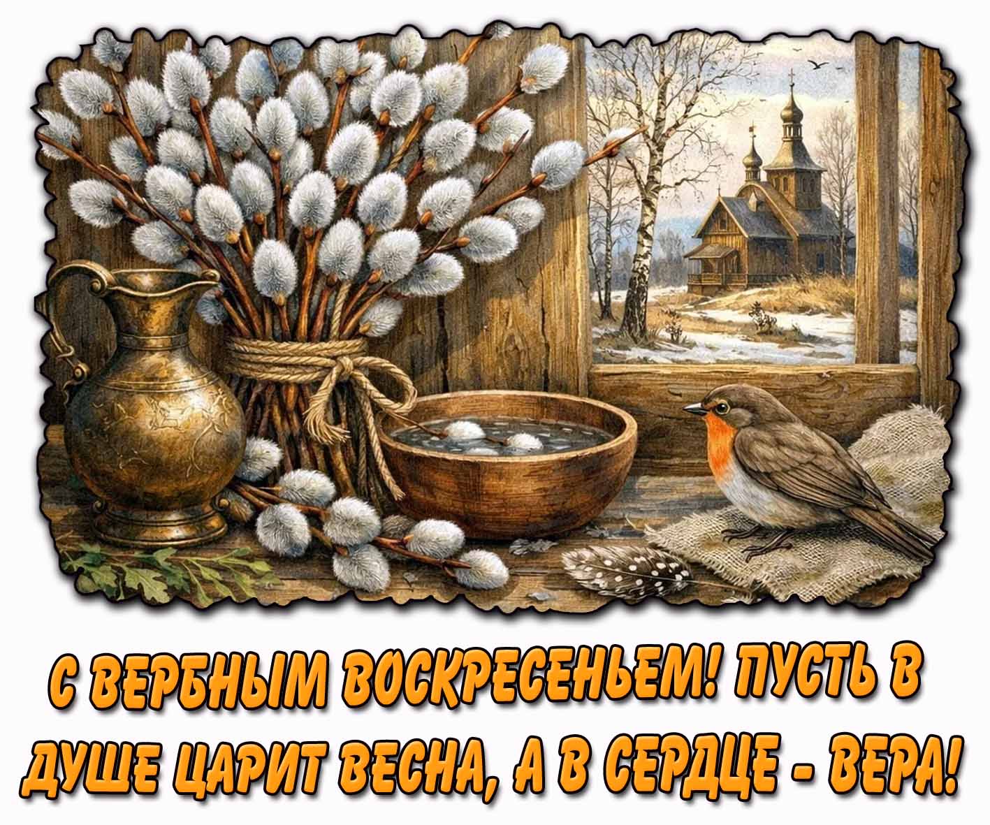 Картинка "С Вербным воскресеньем! Пусть в душе царит весна, а в сердце - вера!"