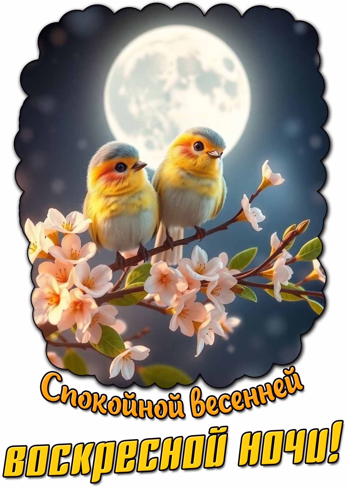 Картинка спокойной весенней воскресной ночи