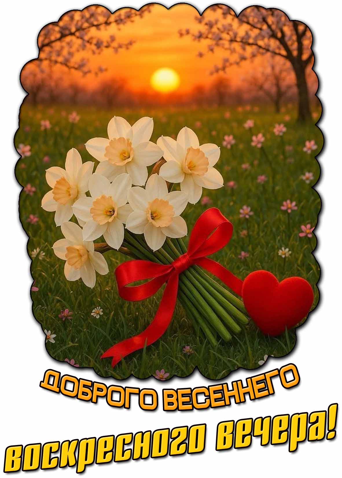 Картинка доброго весеннего воскресного вечера