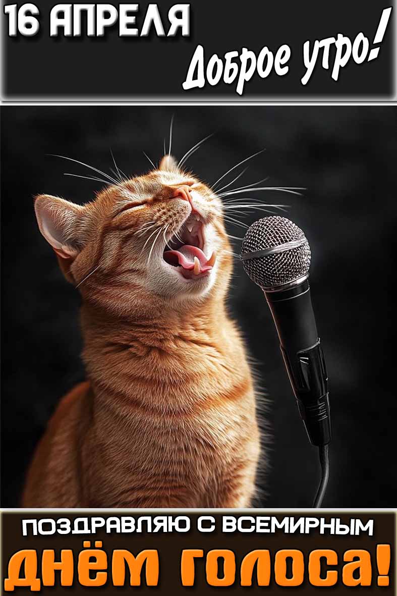 Смешная картинка "16 апреля доброе утро! Поздравляю с Всемирным днём голоса!"