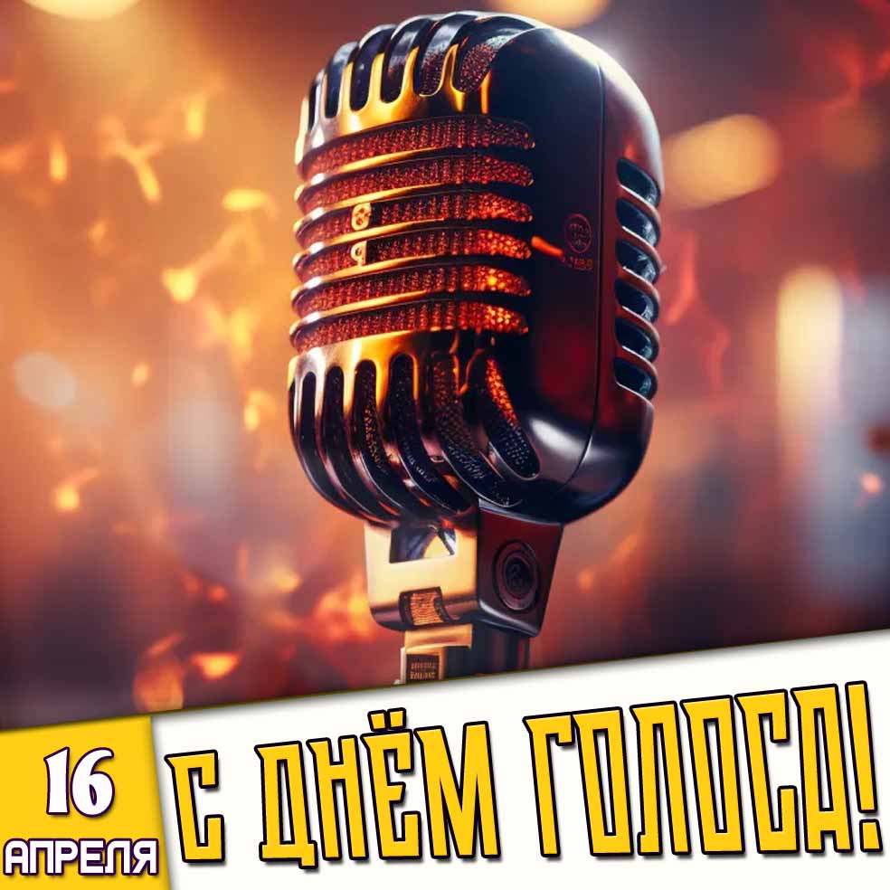 Открытка 16 апреля - с днём голоса!