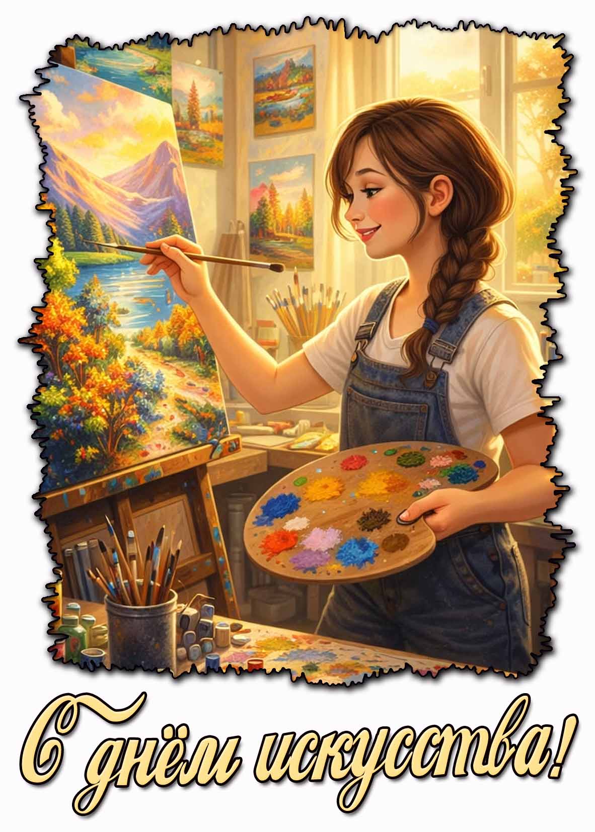 С днём искусства! - картинка для девушки