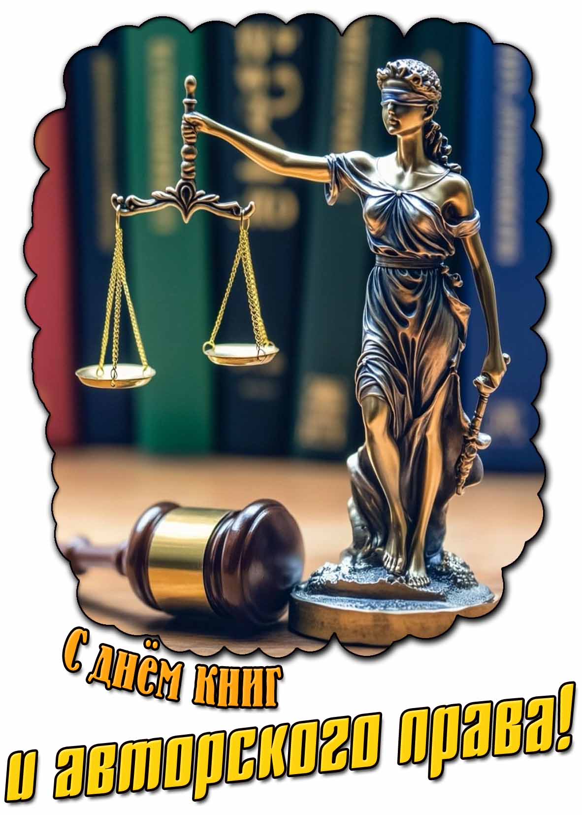 С днём книг и авторского права! - стильная открытка