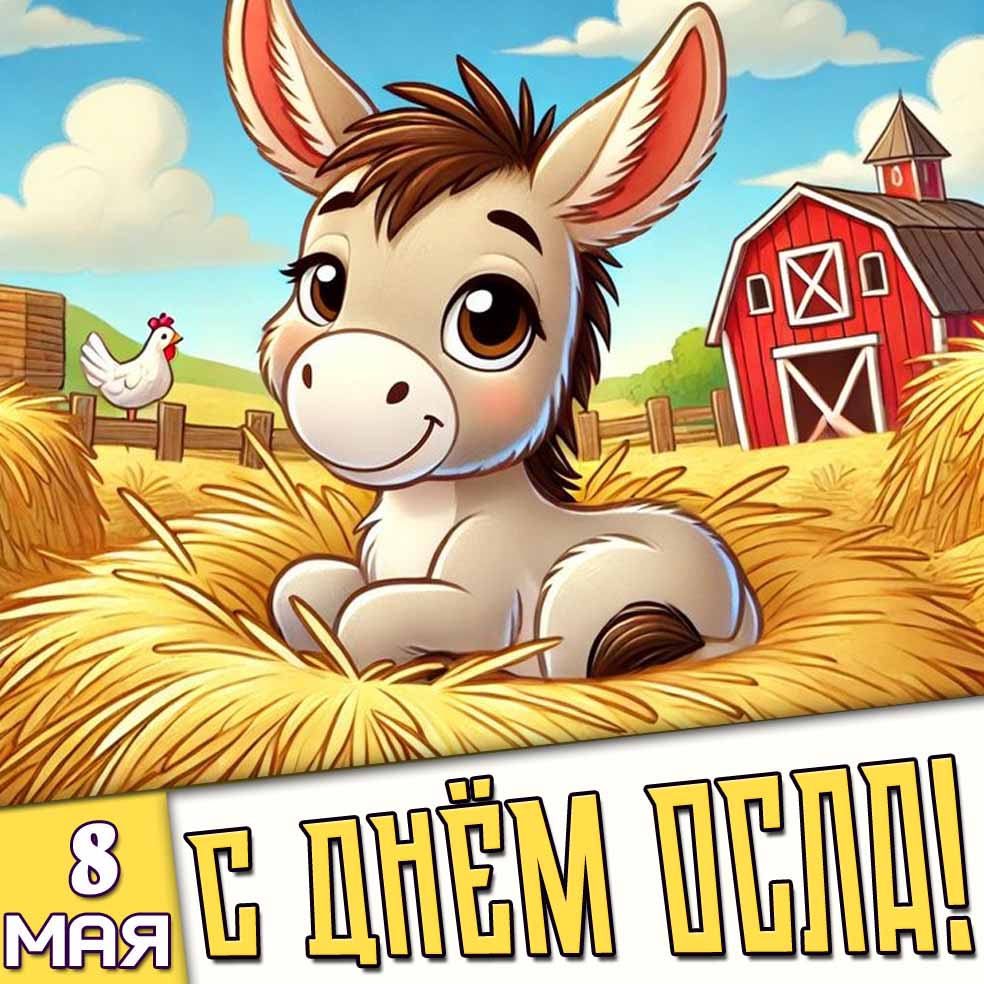 Картинка 8 мая - с днём осла!