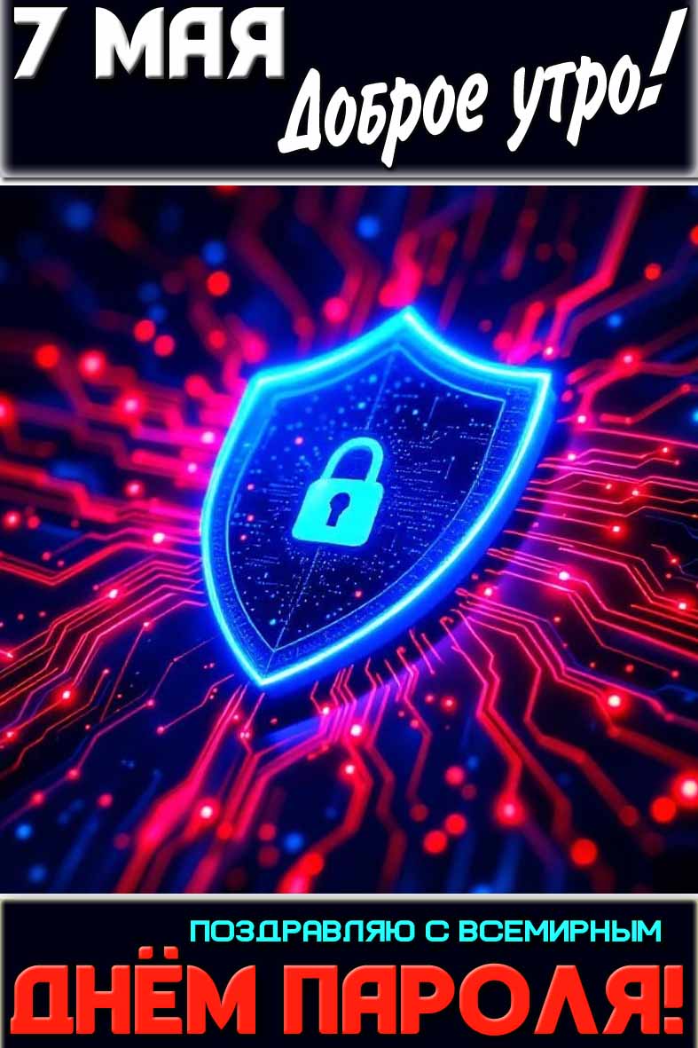 Картинка "7 мая доброе утро! Поздравляю с Всемирным днём пароля!"