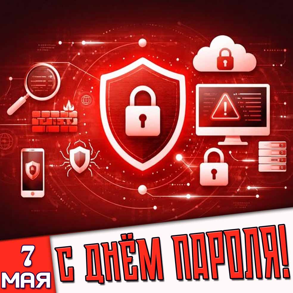 Открытка 7 мая - с днём пароля!