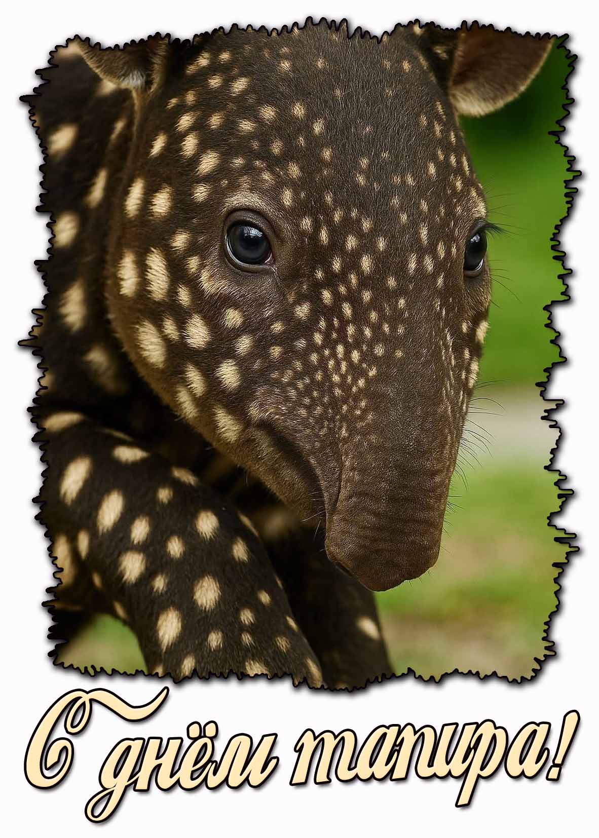 Открытка с днём тапира