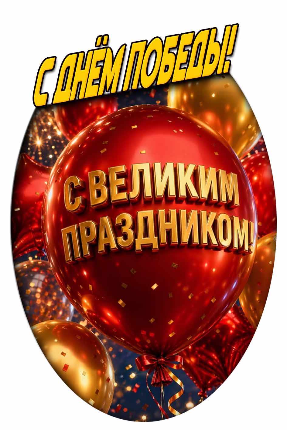 Открытка "С днём победы! С Великим праздником!"