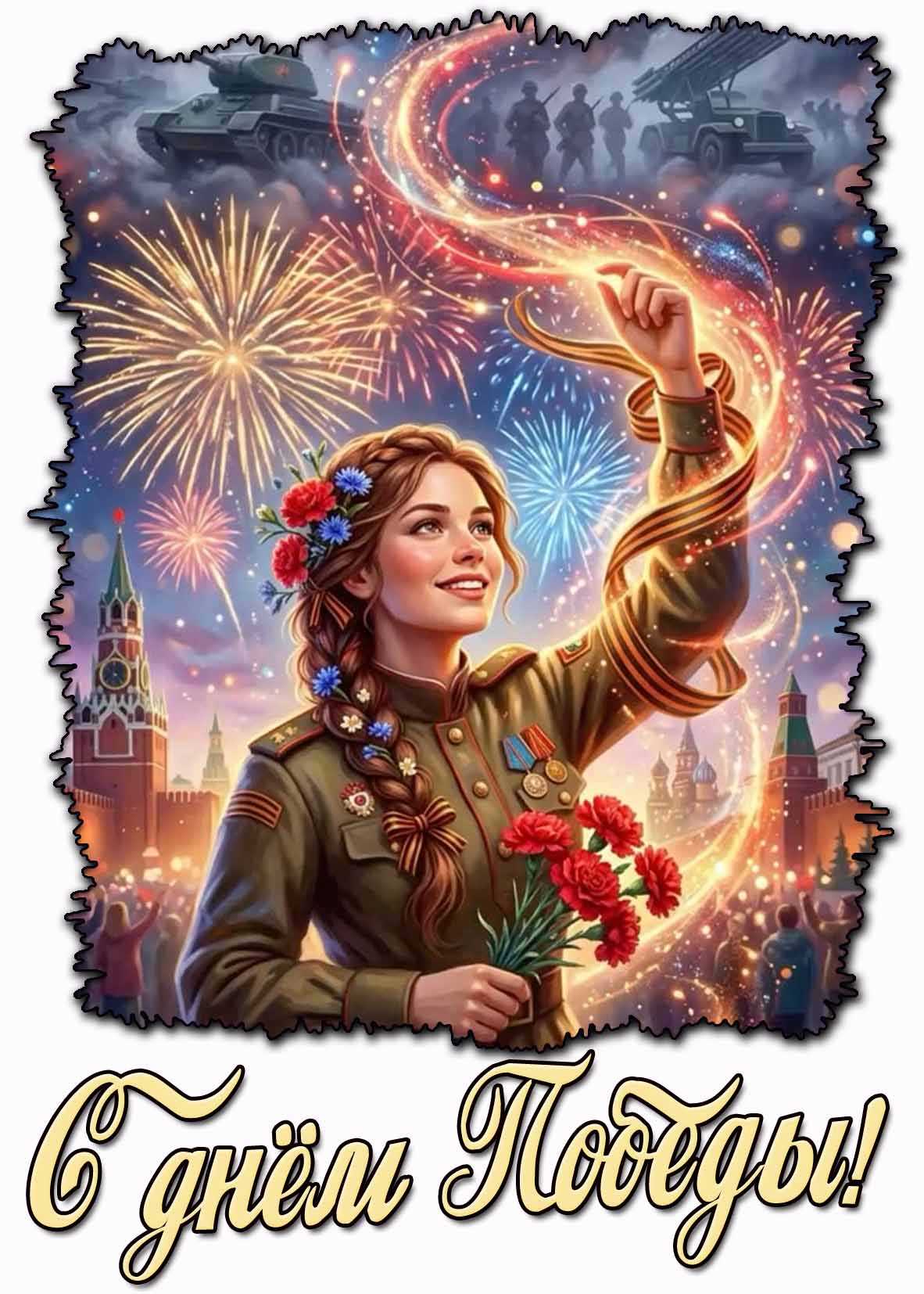 С днём Победы! - красивая картинка с салютом