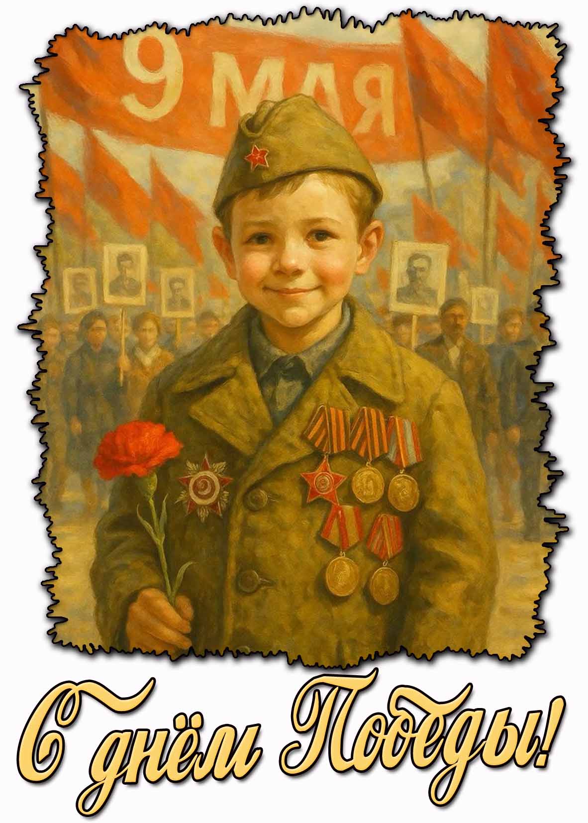 Детская картинка на 9 Мая : "С днём Победы!"