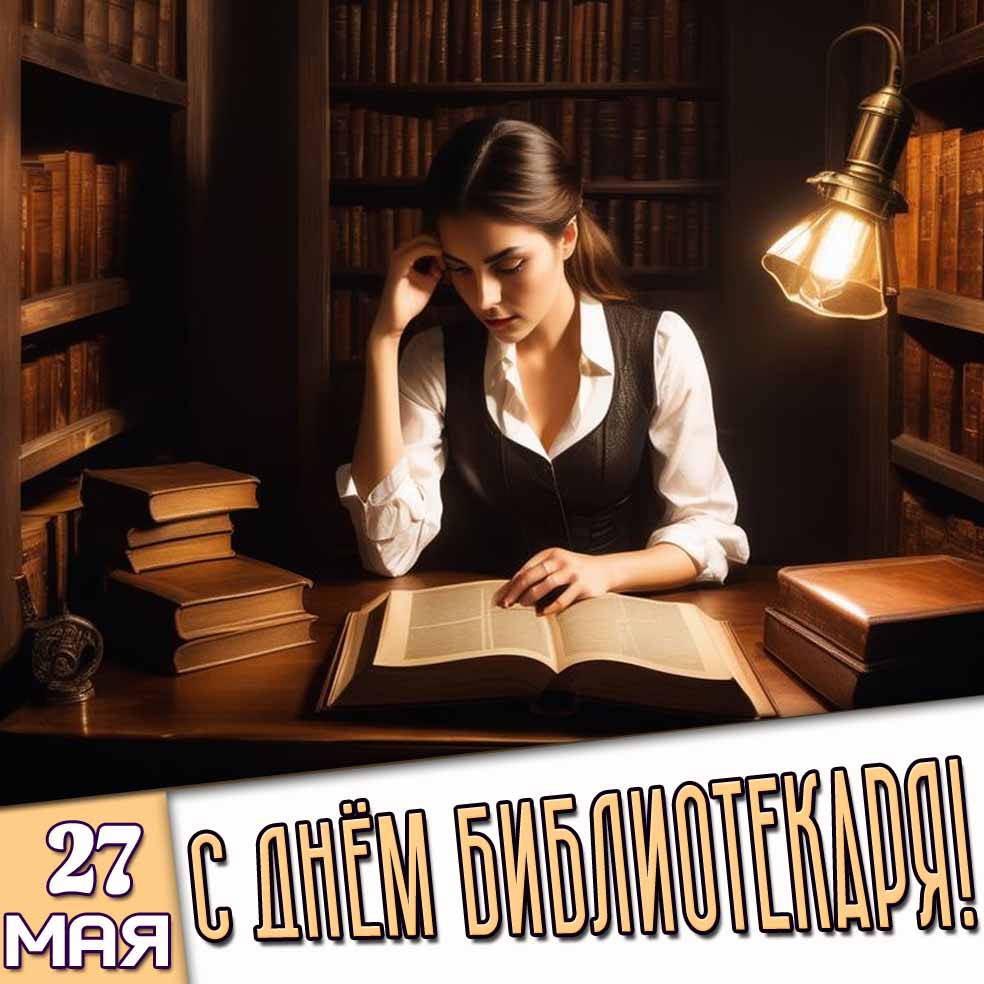 Картинка 27 мая - с днём библиотекаря!