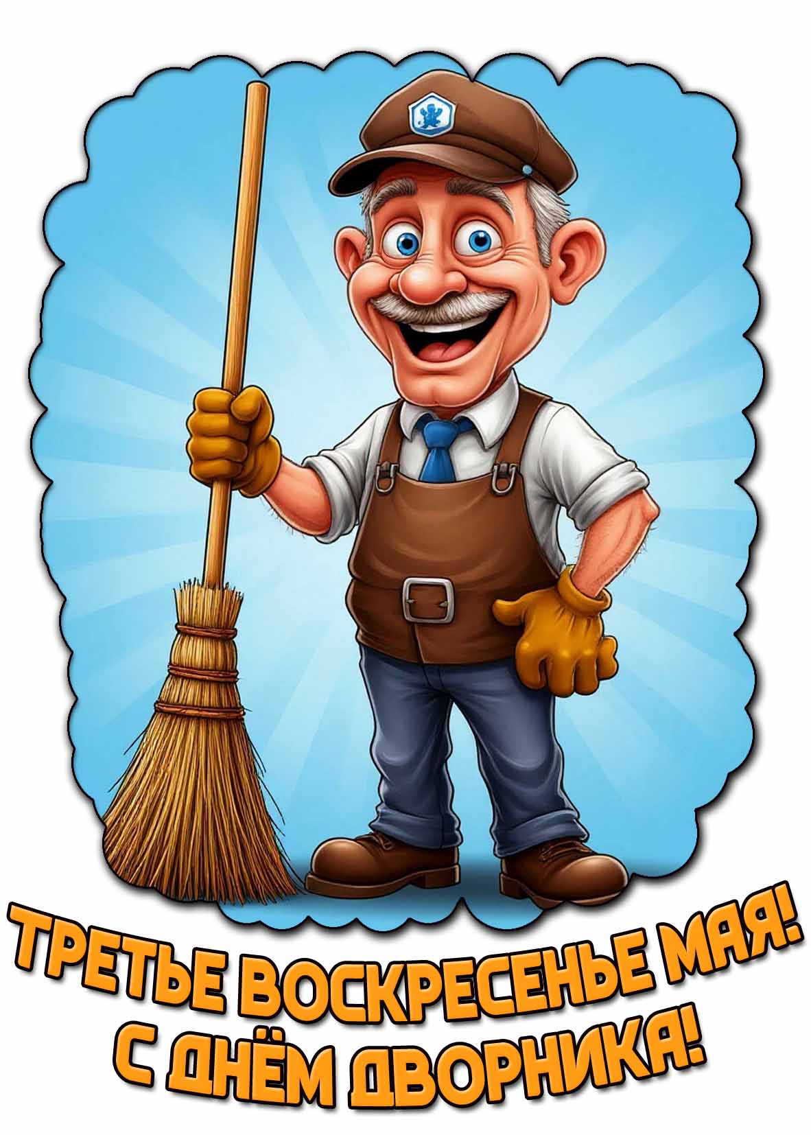 Открытка "Третье воскресенье мая! С днём дворника!"