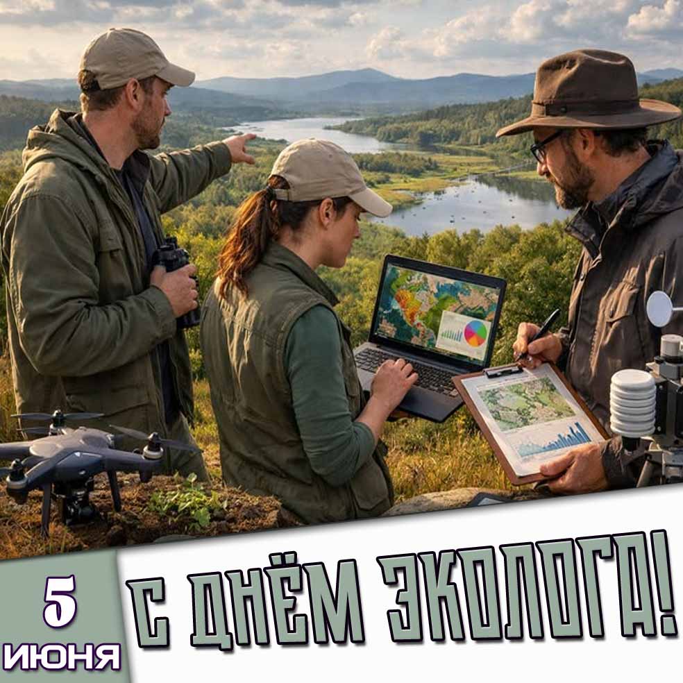 Открытка 5 июня - с днём эколога!