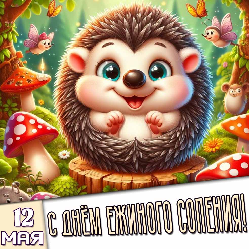 Картинка 12 мая - с днём ежиного сопения!