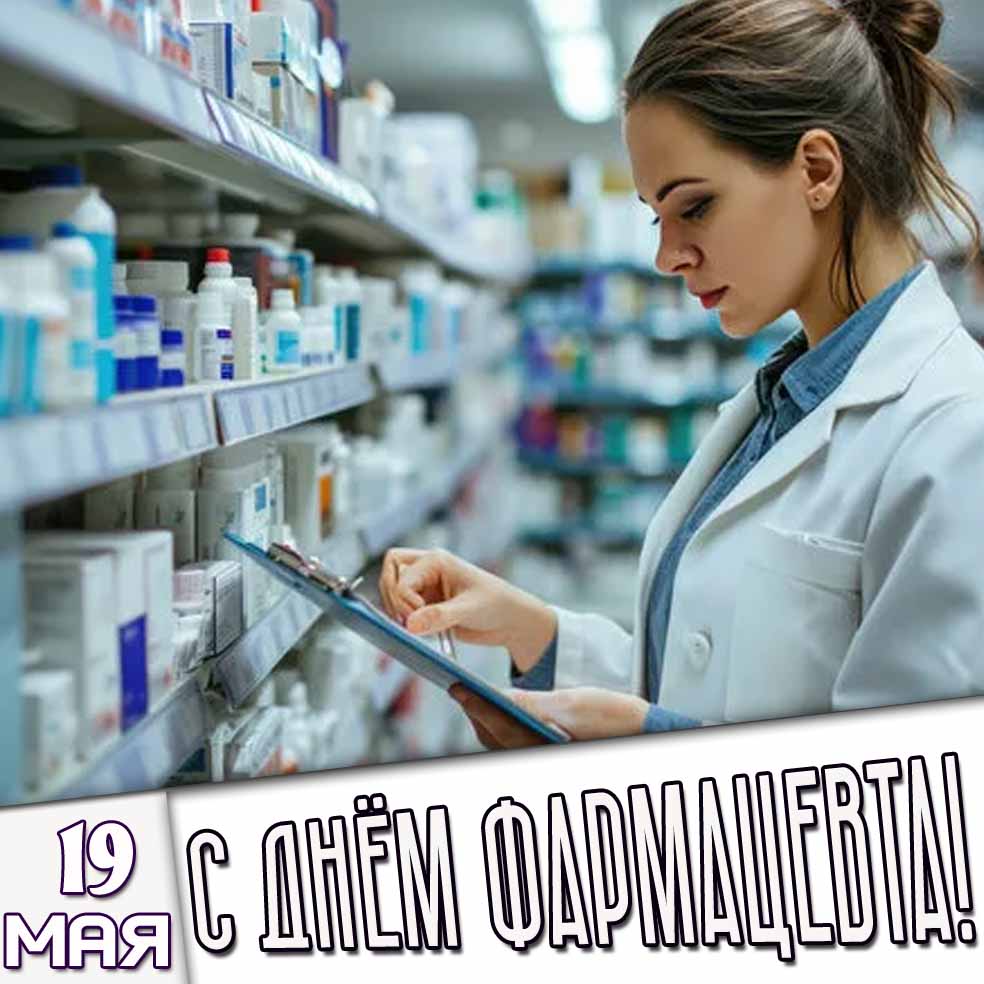 Открытка 19 мая - с днём фармацевта!