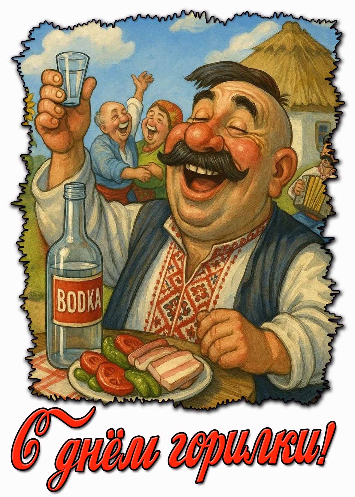 С днём горилки! - прикольная открытка