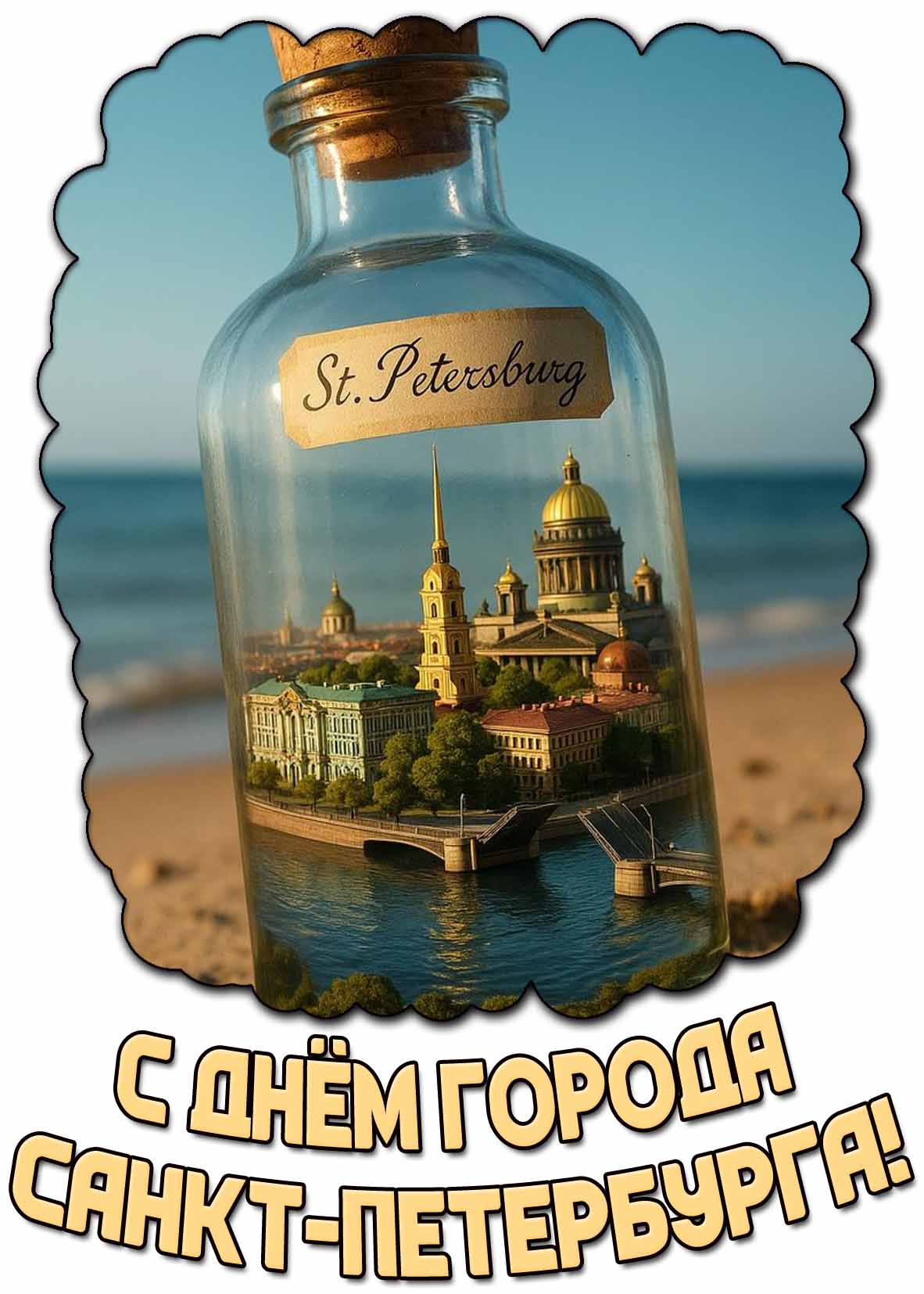 Креативная картинка с днём города Санкт-Петербурга