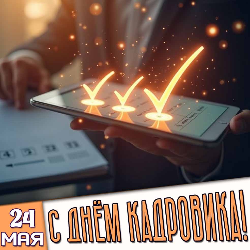 Открытка 24 мая - с днём кадровика!