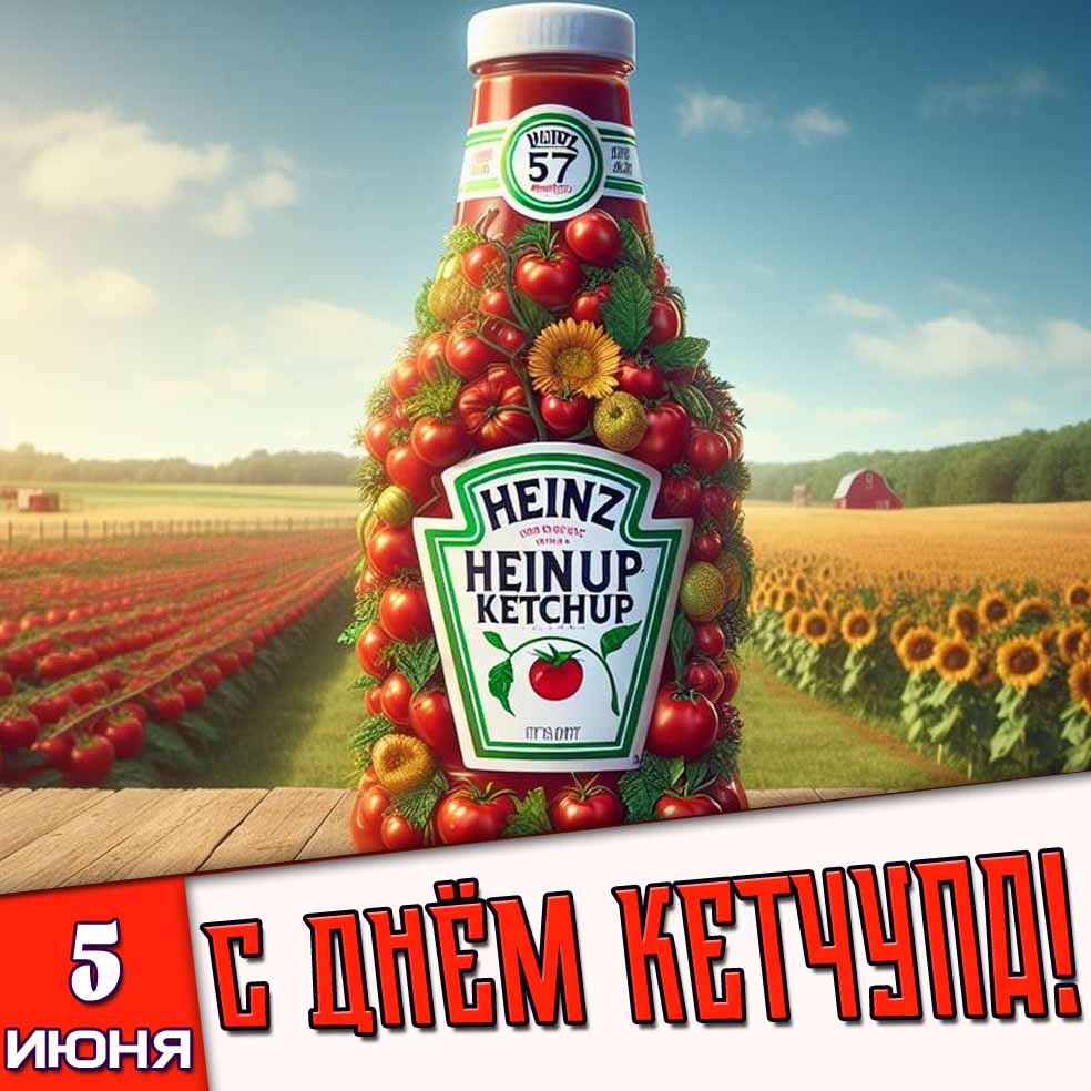 Открытка 5 июня - с днём кетчупа!