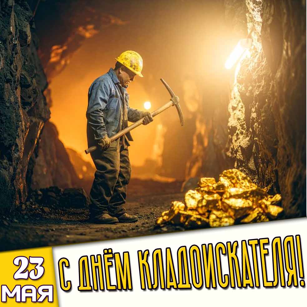 Открытка 23 мая - с днём кладоискателя!