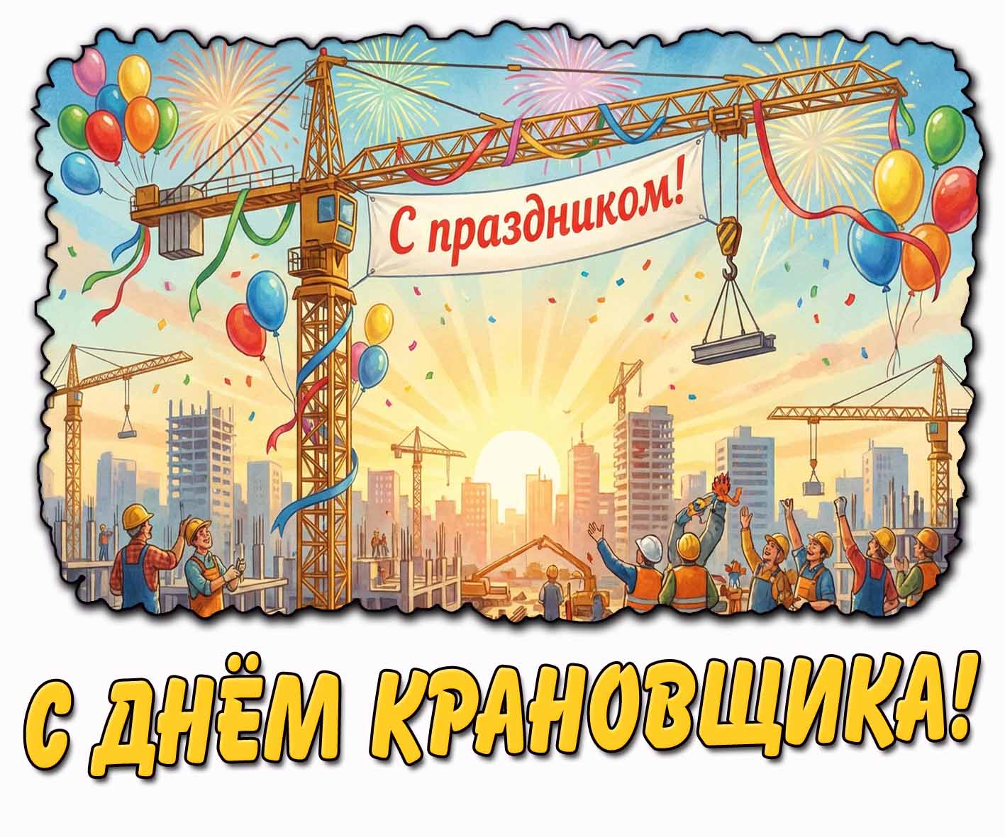 Красивая картинка "С днём крановщика! С праздником!"