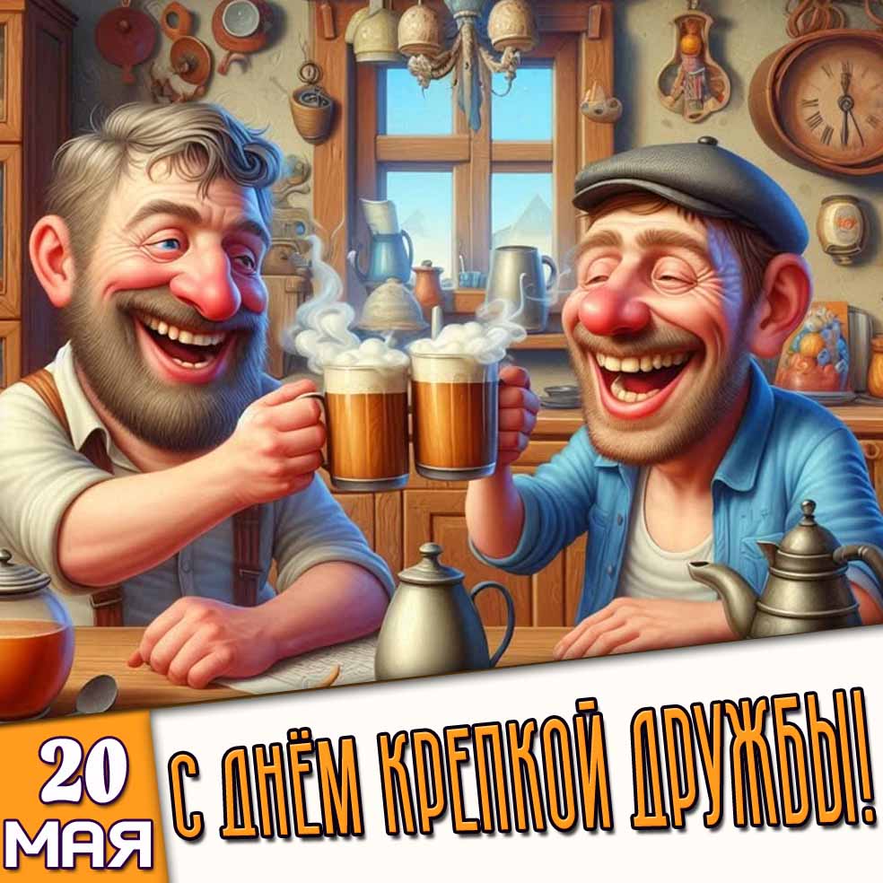 Прикольная открытка 20 мая - с днём крепкой дружбы!