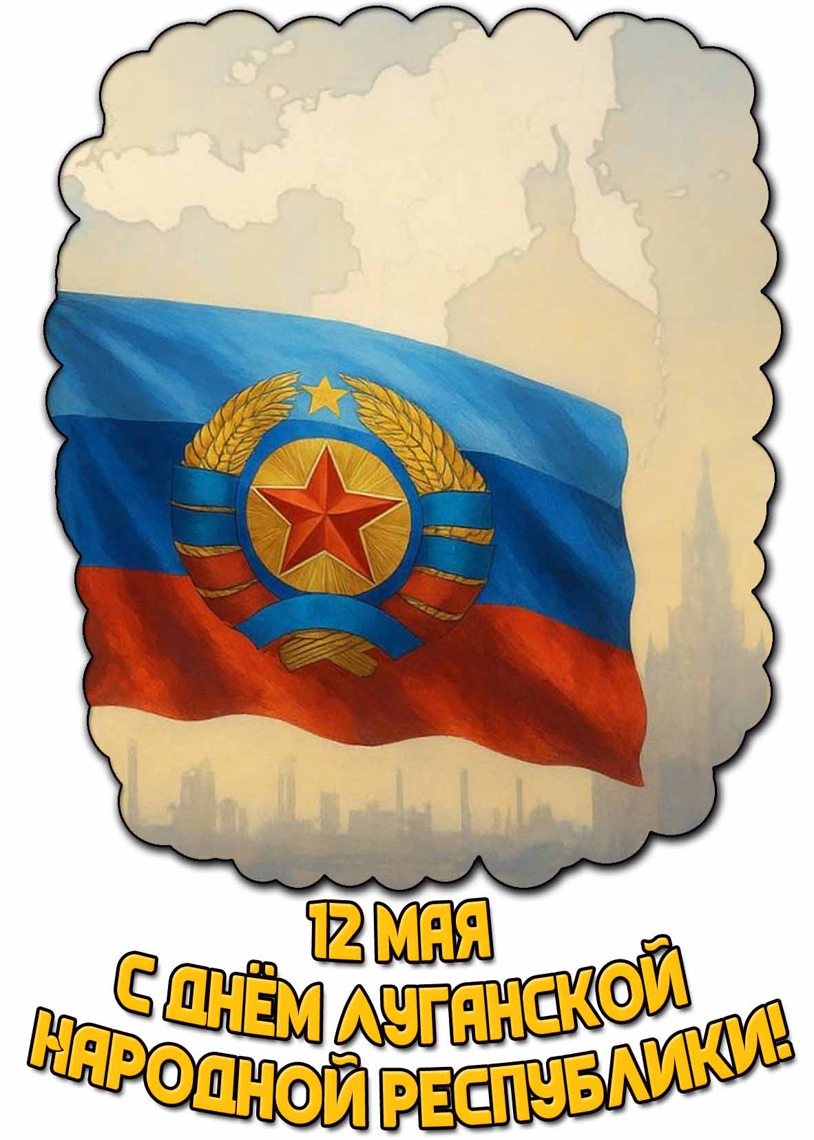 С днём Луганской Народной Республики! - красивая картинка на 12 мая