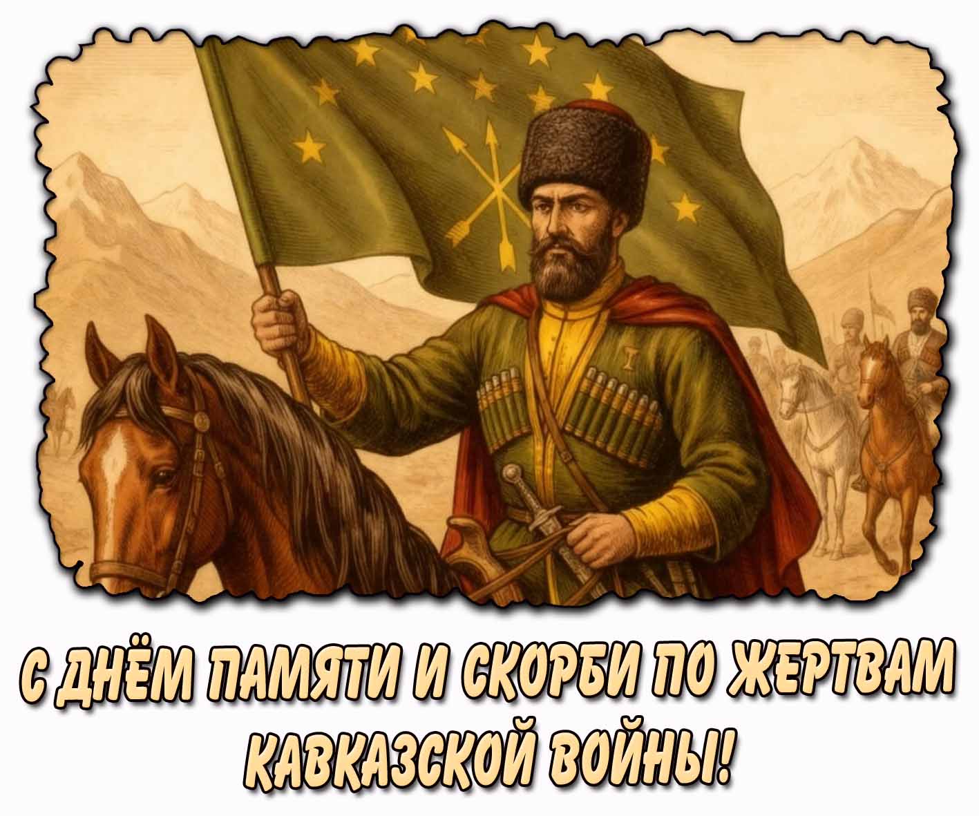 Открытка с днём памяти и скорби по жертвам Кавказской войны