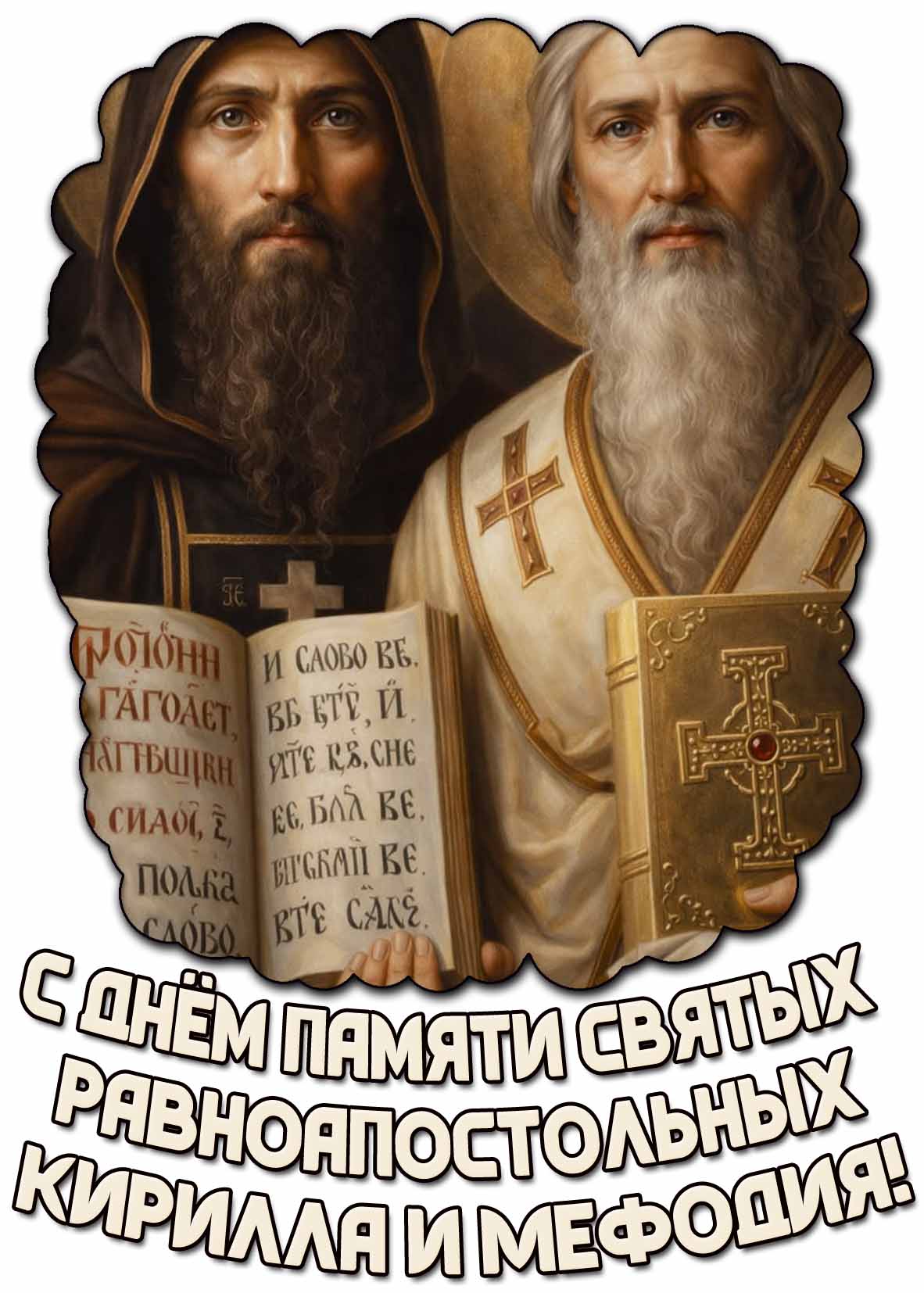 Красивая картинка с днём памяти святых равноапостольных Кирилла и Мефодия