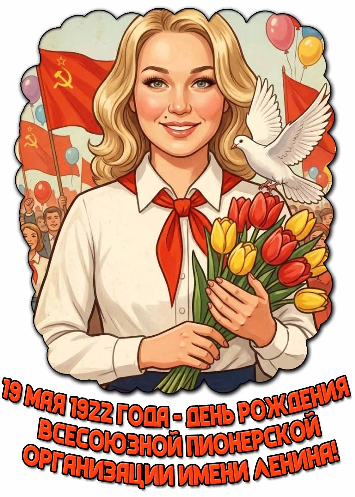 Картинка 19 мая 1922 года - день Всесоюзной пионерской организации имени Ленина!