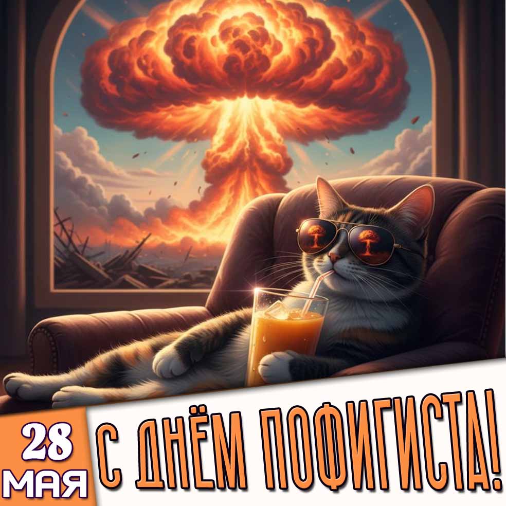 Открытка 28 мая - с днём пофигиста!