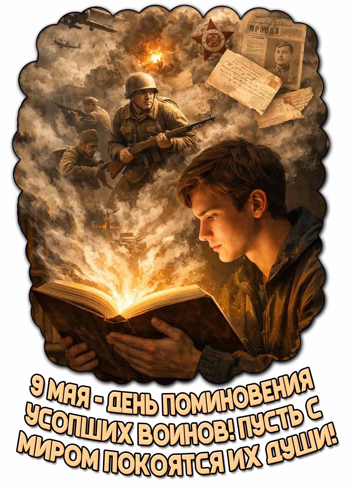 Картинка "9 мая - день поминовения усопших воинов! Пусть с миром покоится их души!"