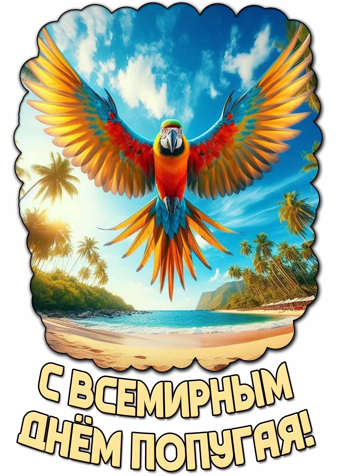 Открытка с Всемирным днём попугая