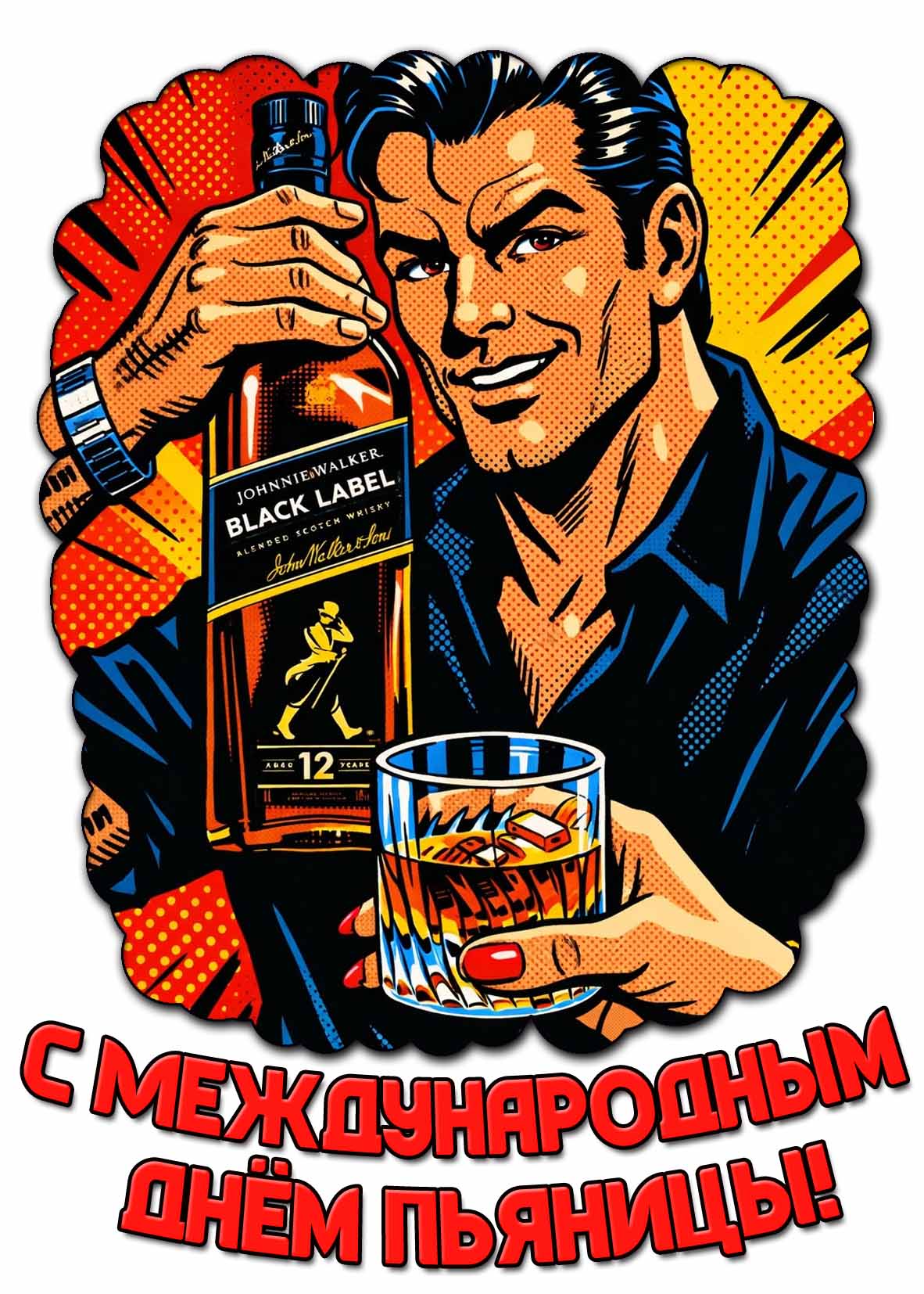 Открытка с Международным днём пьяницы