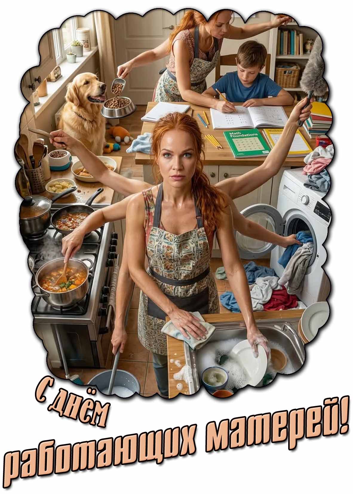 С днём работающих матерей! - креативная открытка