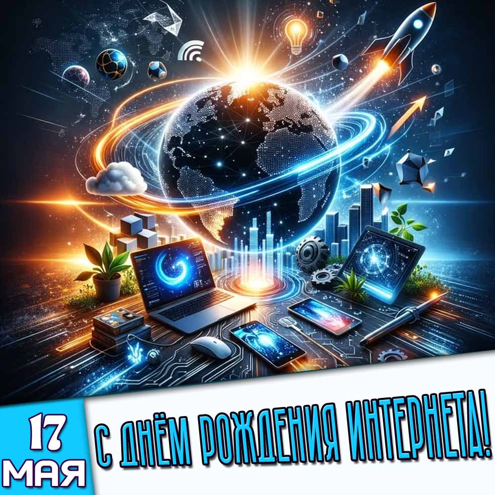 Картинка 17 мая - с днём рождения Интернета!