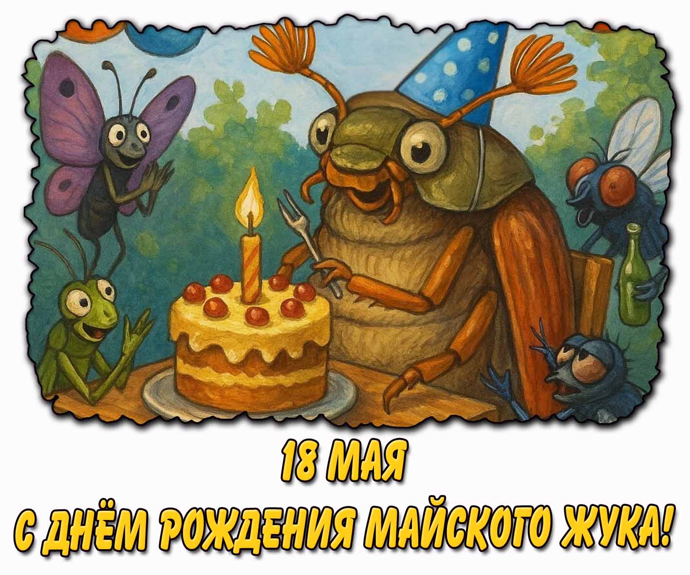 Смешная картинка "С днём рождения майского жука!" - 18 мая