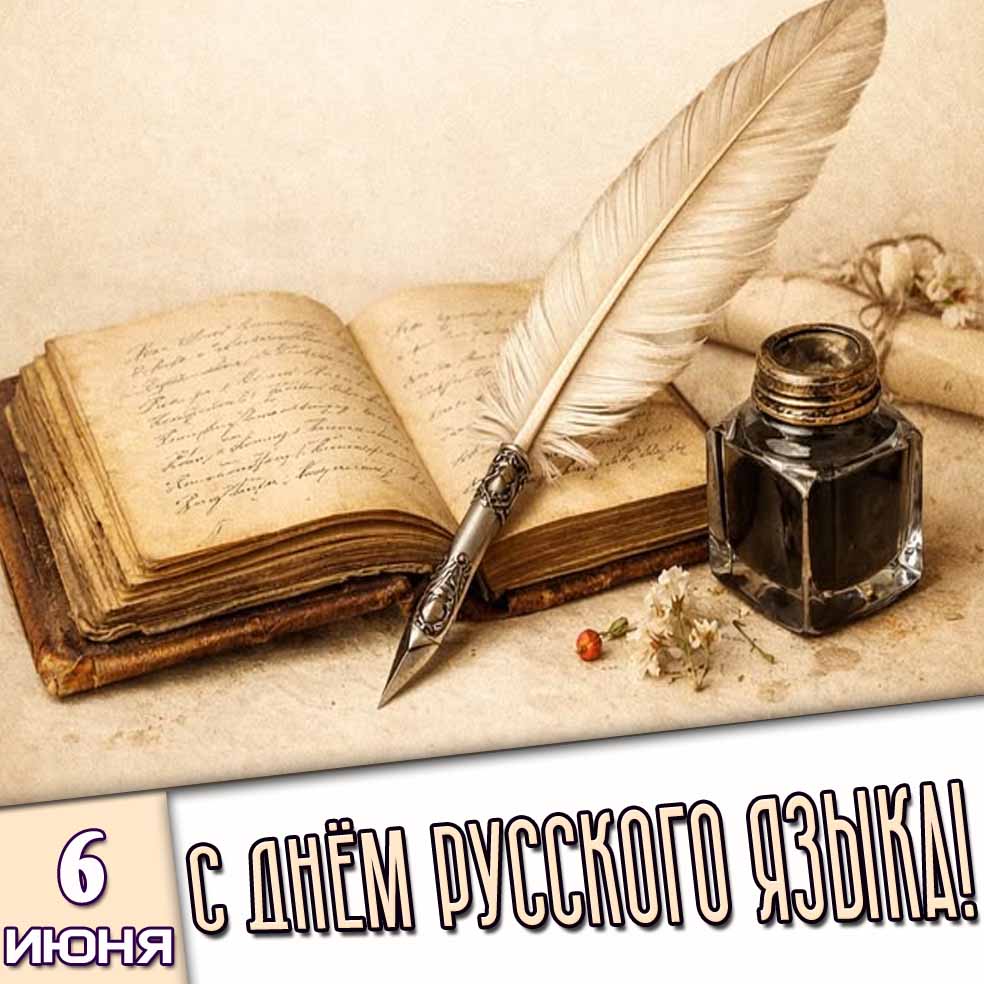 Картинка 6 июня - с днём русского языка!