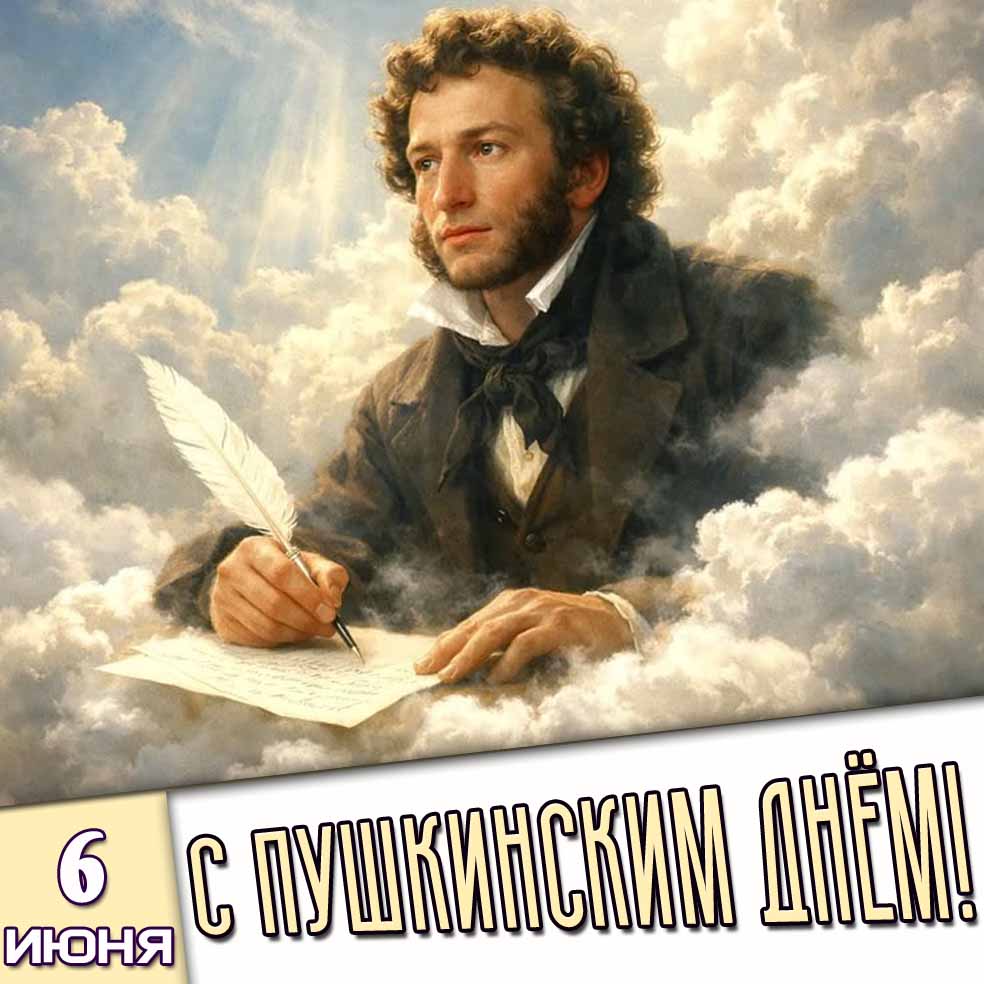 Открытка 6 июня - с Пушкинским днём!