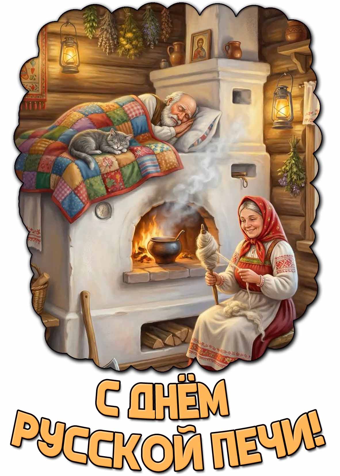 Картинка с днём русской печи