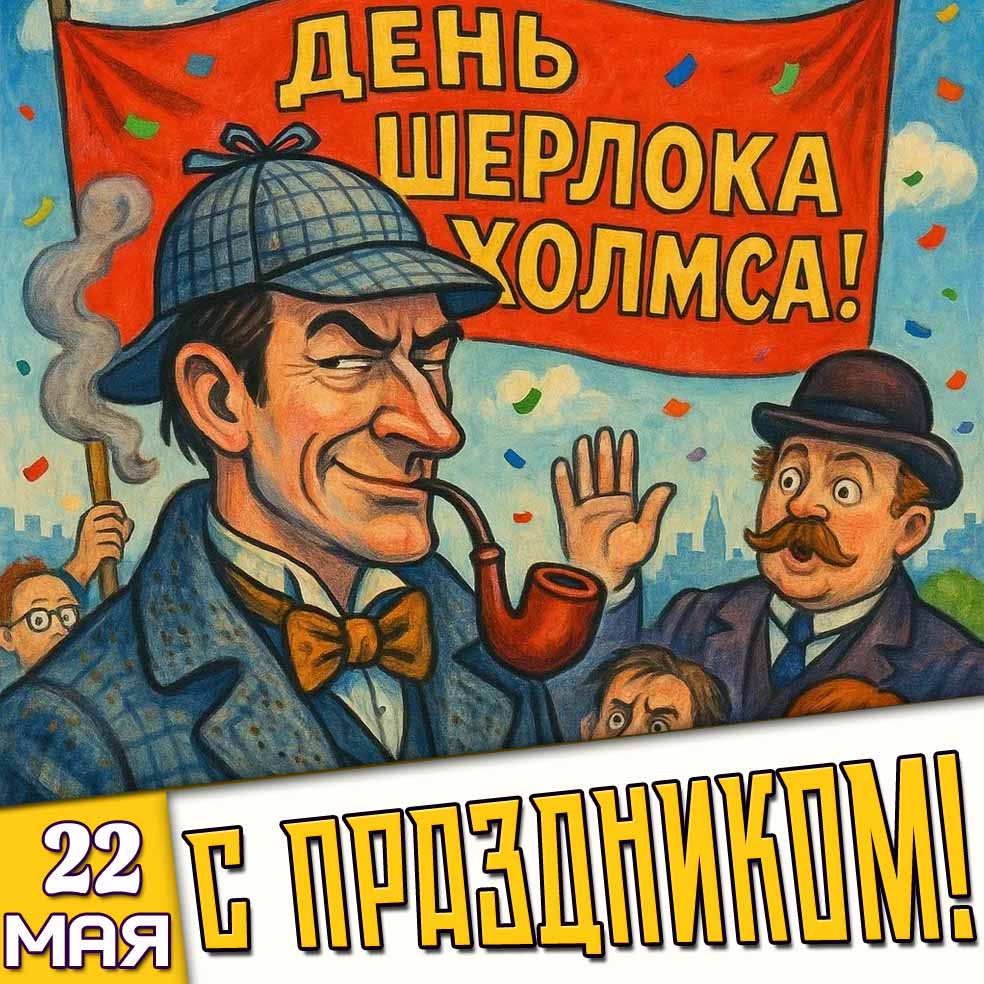 Прикольная картинка "22 мая - день Шерлока Холмса! С праздником!"