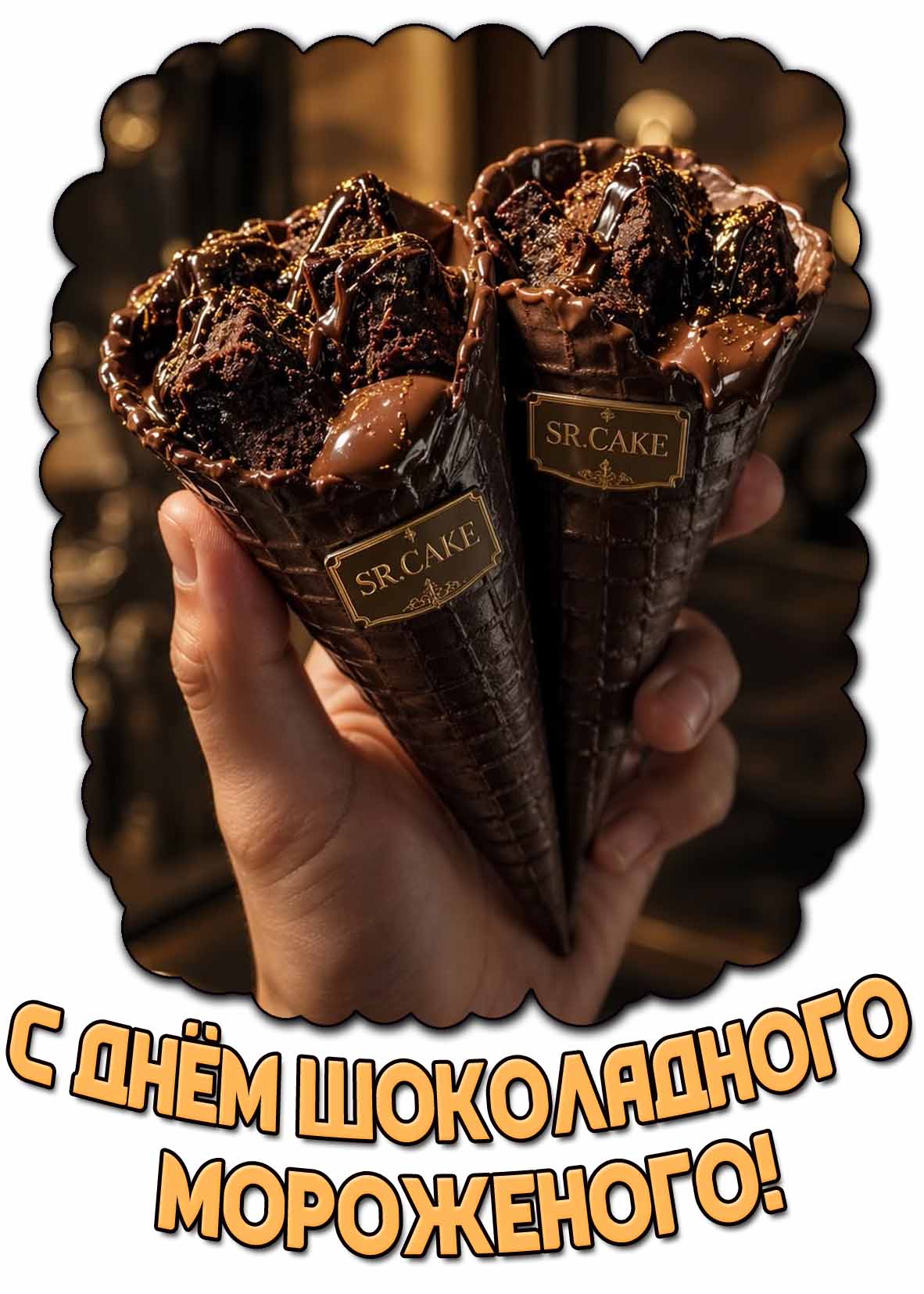 Открытка с днём шоколадного мороженого