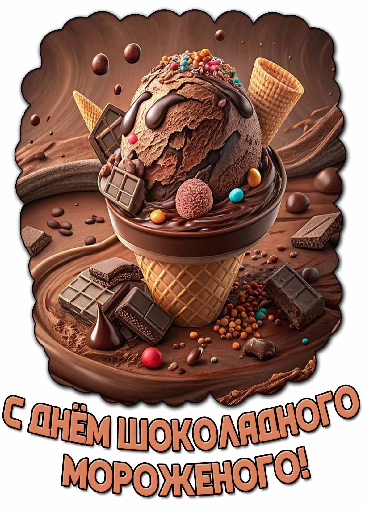 Картинка с днём шоколадного мороженого