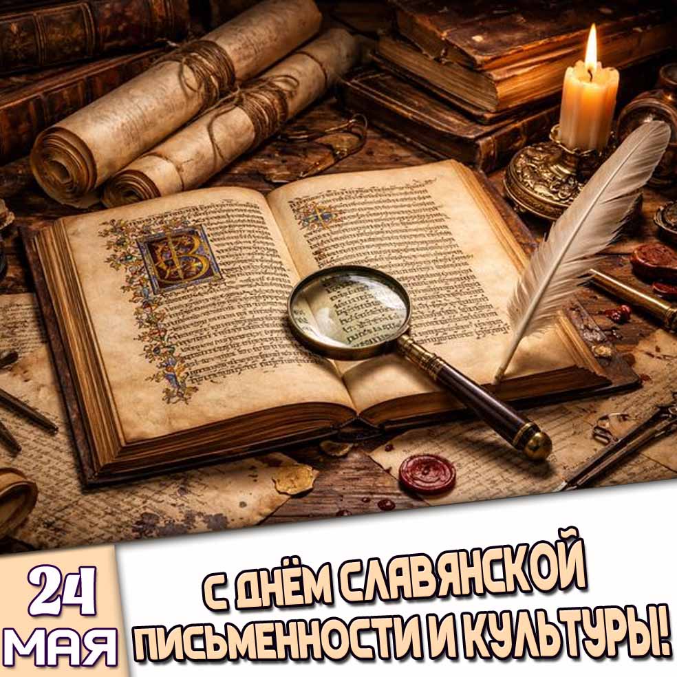 Картинка 24 мая - с днём славянской письменности и культуры!