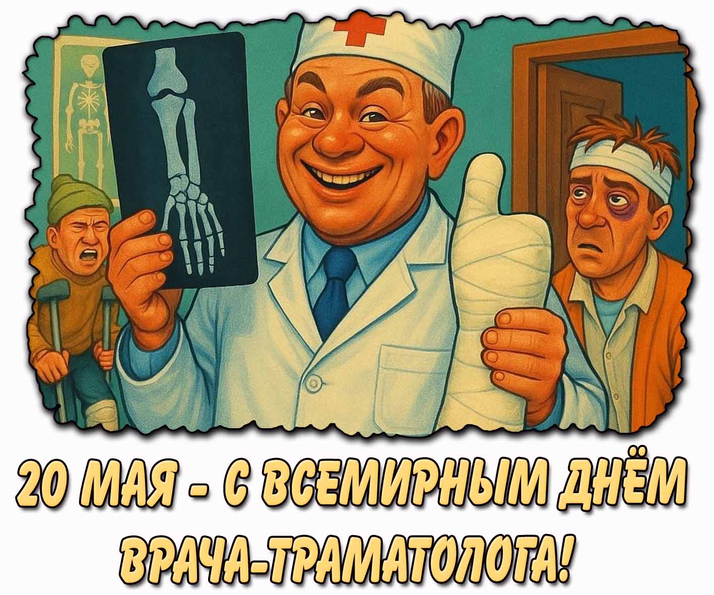 Смешная картинка "20 мая - с Всемирным днём врача-травматолога!"