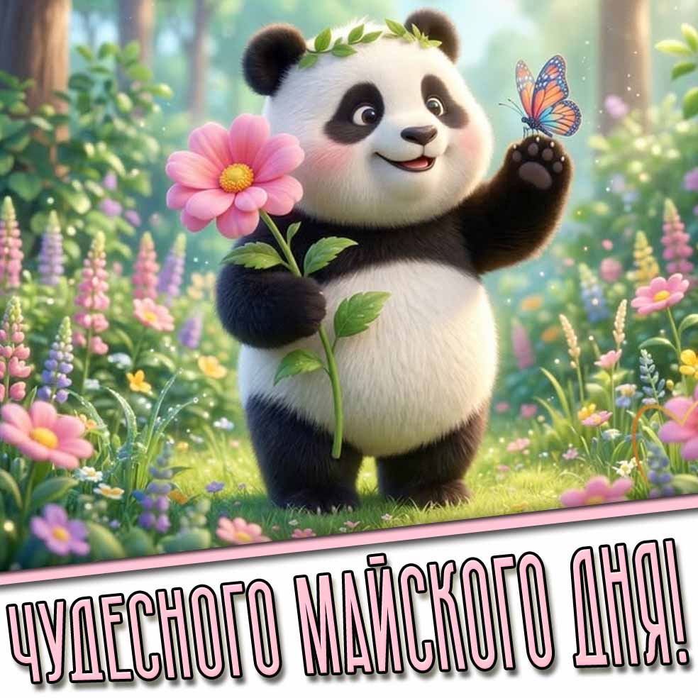 Чудесного майского дня! - картинка с пандой