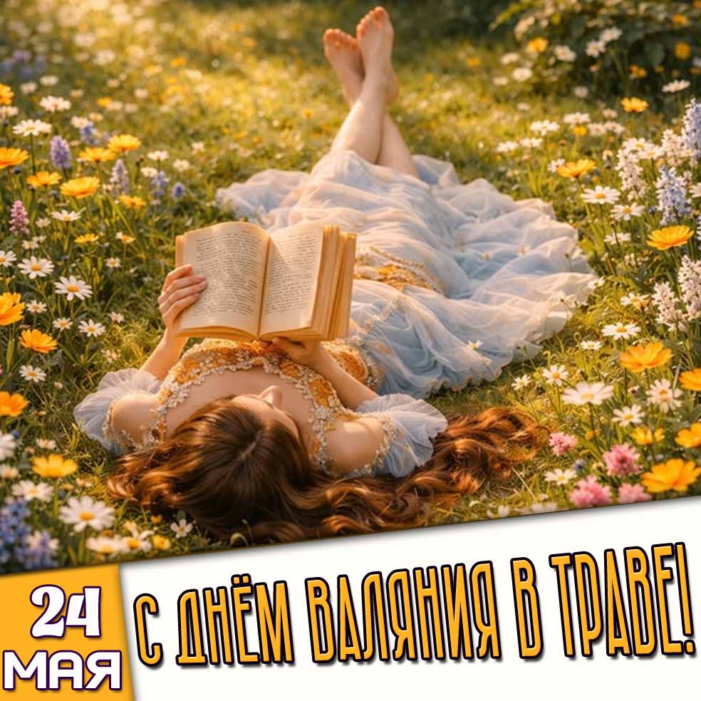 Картинка 24 мая - с днём валяния в траве!