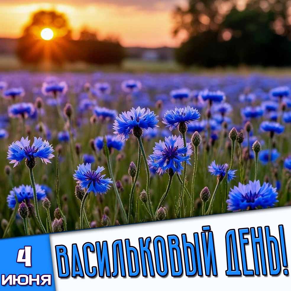Картинка 4 июня - с днём васильков!