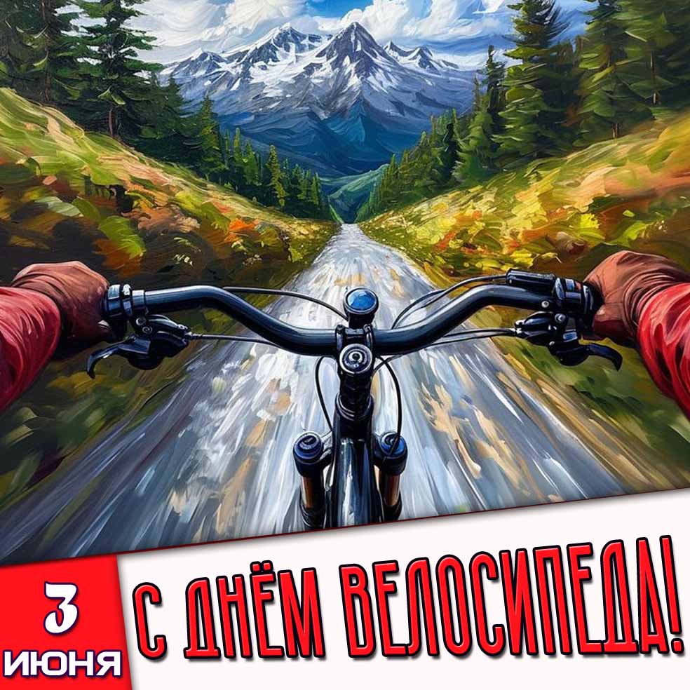 Картинка 3 июня - с днём велосипеда!